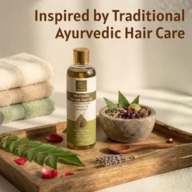 Ayurvedic Herbal Hair Oil Made with 21 Ayurvedic herbs, Multipurpose Dandruff, Hair Fall (100ml) Traditional Herbal Hair Oil for Men and Women | 100% Natural Indian Herbs