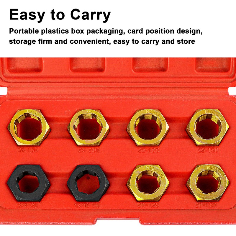 8PCS Car Transmission Shaft Screw Repairing Kit Metric Inch Thread