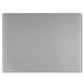 GLASSBOARD STUDIO Glass Craft Mat - Magnetic, Heat & Scratch Resistant - For Crafting, Cutting, Painting, Mixed Media Artwork - Grid Lines, Non-Slip Rubber Feet (Gray 18"L x 24"W)