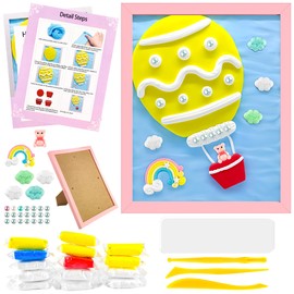 Modeling Clay Kit Picture Frame Clay Painting Air Dry Clay Kit Craft Clay Colored Clay with Tool Clay Art Kit for Kid Air Dry Ultra Light Clay for Kids Girls Boys Art Crafts Festival Birthday Present