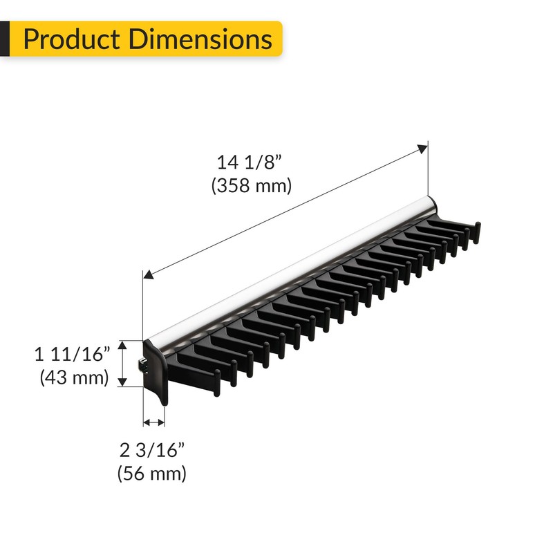 Brixwell QIL1-004 Tie Rack, 20 Hook with 3/4" Extension Slide