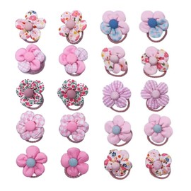 20 Pcs Toddler Hair Ties for Girls, Baby Hair Tie Cute Flower Elastic Scrunchies, Seamless Ponytail Holders, Little Girls Hair Accessorie
