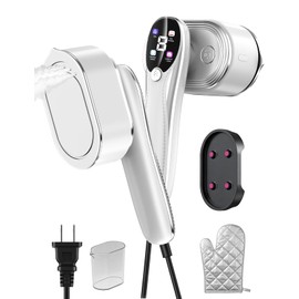Travel Steamer for Clothes, 1200W Portable Handheld Steamer for Clothes, Portable Steam with LCD Display, 10s Fast Heat-Up, 2-in-1 Powerful Wrinkle Remover for Home & Travel (White)