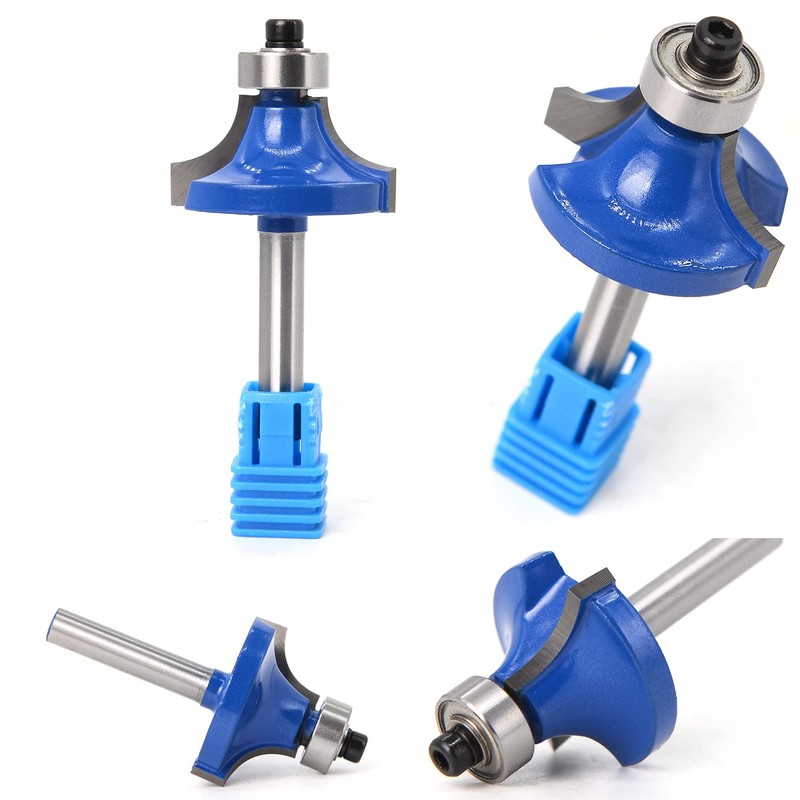Sinoprotools Roundover Router Bits,6pcs Edge Forming Router Bit Set,Corner Rounding