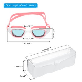 PATIKIL Swim Goggles Unisex, Pool Swimming Goggles Sun Rays Resistance No Leaking with Storage Box for Teenagers, White/Orange