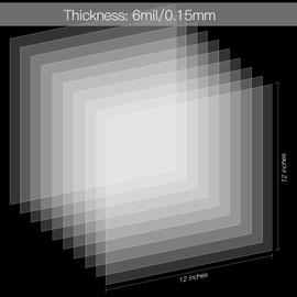 Mylar Stencil Sheets 30.5 x 30.5 cm Mylar Foil Stencils Mylar Films Semi-Transparent Stencil for Use with Silhouette Machines 6 Mil Pack of 15