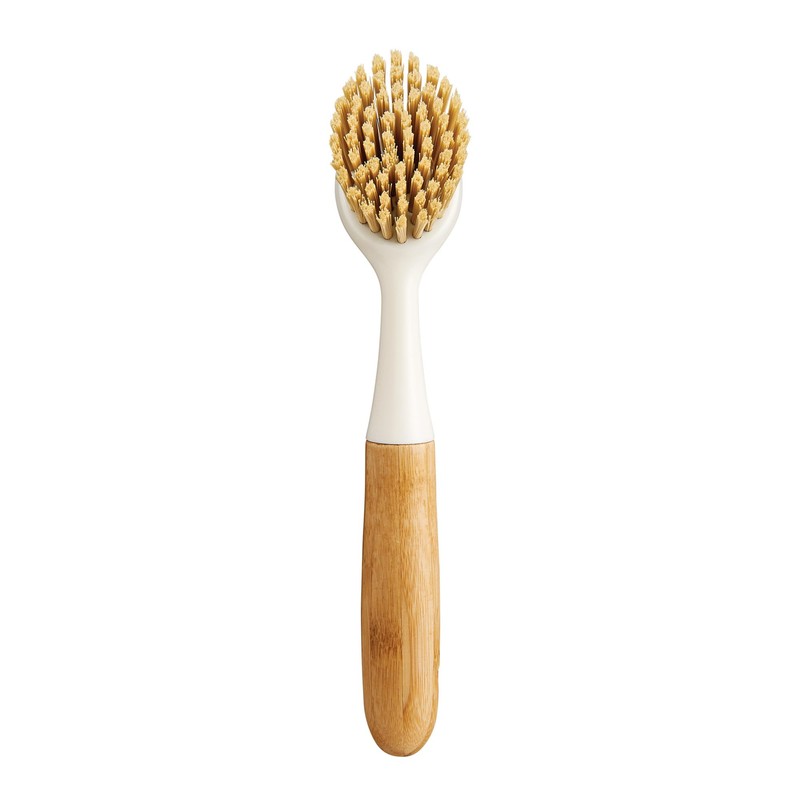 HIC Kitchen Dish Scrubbing Brush, Bamboo with Non-Scratch Bristles, Set