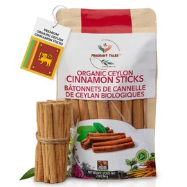 Premium Organic Ceylon Cinnamon Sticks - 2 oz (56g), True Ceylon, USDA Certified, Non-GMO, Gluten-Free, Pure Sri Lankan Cinnamon for Cooking & Baking