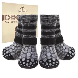 PUPTECK Non Slip Dog Socks to Prevent Licking for Hardwood Floors, Shoes for Hot Pavement Summer Small Medium Large Size Dogs Traction Control Booties Paw Protectors Boots Cold Winter