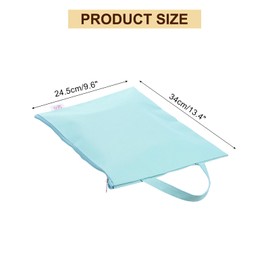 uxcell 2 Pcs Zipper File Bags, 9.6" x 13.4" Waterproof Oxford Fabric A4 Zipper Document Bag Storage Organizer Pouch with Handle for Organizing, Light Green
