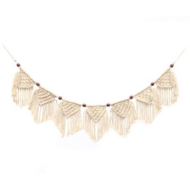 Gadgetman Macrame Weave Wall Hanging Fringe Garland Banner Macrame Tapestry Handmade Knitting Wall Decor Tapestry Fabric Wall Decor