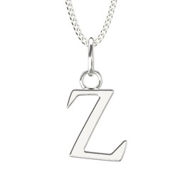 Aeon Jewellery Alphabet Initial Necklace - Z | 925 Sterling Silver | Adjustable 16-18 Inch Silver Necklace | Polishing Cloth Included