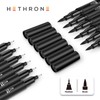 Hethrone Black Markers for Drawing - Brush Pens with Felt