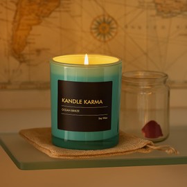 Luxury Soy Wax Candle, Scented Candle Jar Gifts for Women, Non-Toxic, Highly Scented & Long Lasting Up to 40 Hours Burning Time, Natural Large Aromatherapy Bathroom Candles: Ocean Breeze (18 Oz)