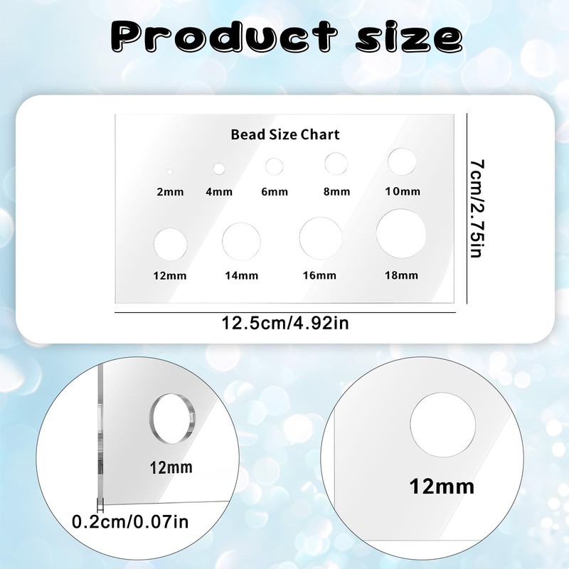 2 Pcs Bead Measuring Ruler Bead Sizer Chart Size Chart