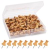 50 PCS Wooden Push Pins, Natural Cork Board Pins for