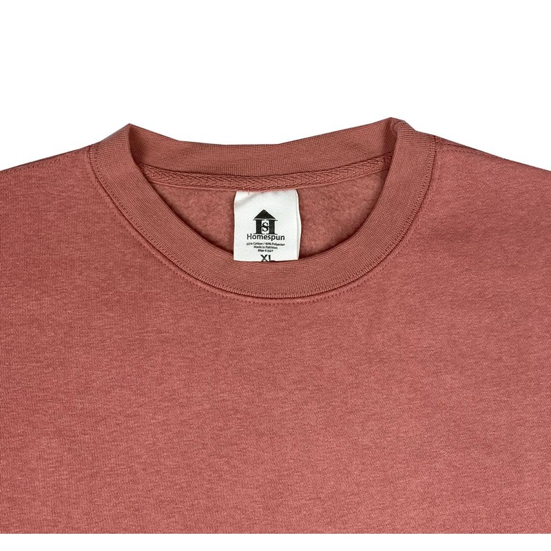 Homespun Ultra Soft Pouch Pocket Crewneck Sweatshirt (2X, Cumin)