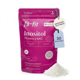 Myo Inositol y D-Chiro-Inositol 40:1 en Polvo con Folatos y NAC 150g - Ácido Fólico - Antioxidante, Vitaminas Mujer - Suplemento Alimenticio para Muje