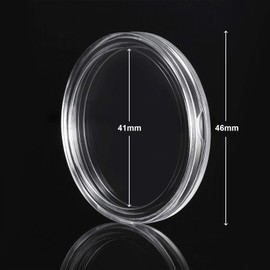 AITIME 41mm Coin Capsules, 60 Pieces Silver Dollar Coin Holders with Foam Gasket, Round Plastic Coin Case for Collectors, Coin Storage Box Supplies for Collector