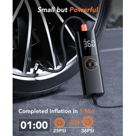 Tyre Inflator Portable Air Compressor, DC 12V Small Air Pump for Car Tires, 150PSI Electric Tyre Pump with Digital Pressure Gauge, LED Light for Car Motorcycle Bike, Ball, Bike Pump