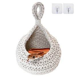 PINVNBY Bearded Dragon Hammock, Wall-Mounted Snake Hammock with Adhesive Hook Snake Enclosure Accessories Habitat Terrarium Decor for Chameleon Lizards Gecko (S)