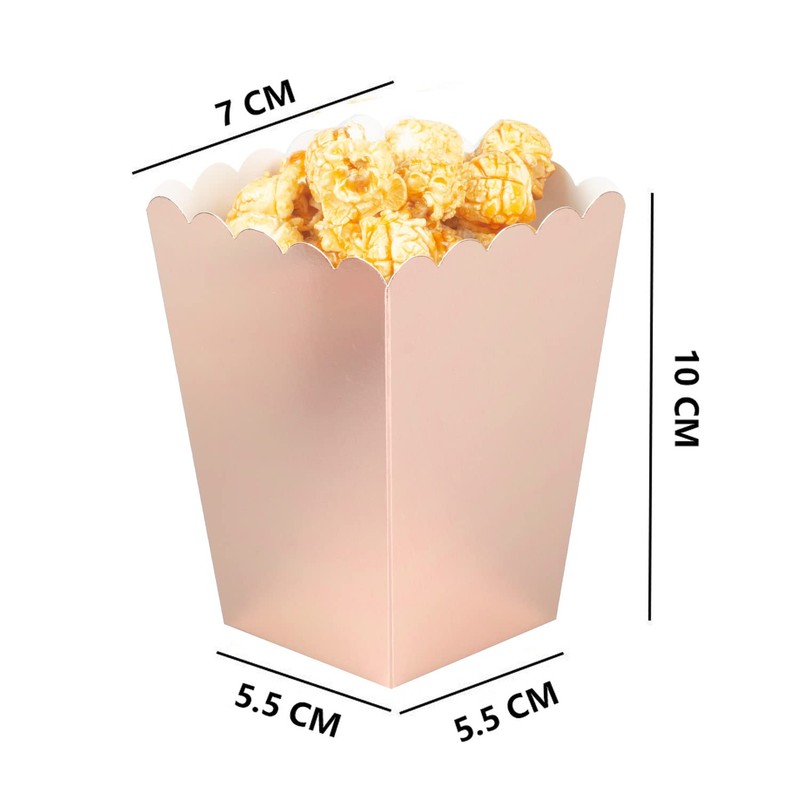 Ainmto 24PCS Rose Gold Popcorn Boxes Mini Paper Popcorn Containers
