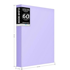 Carpeta con 60 fundas de plástico, 120 páginas con bolsillo para tarjetas, carpeta de portafolio artístico con protectores de hojas transparentes, lib