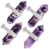 mookaitedecor Set of 2 Amethyst Double Crystal Points Drawer Knobs