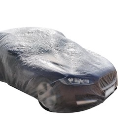 UINIEBOOM 5 Pcs Clear Plastic Disposable Car Protective Cover, Temporary Universal Rain Dust Garage Full Coverage Car Cover Compatible with Medium and Large Sedan etc.