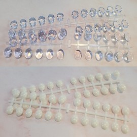 Nail Art Waterdrop Chart 48pcs (Transparent / Opaque) / 네일아트 물방울 차트판 48pcs (투명 / 불투명)