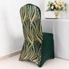 Tableclothsfactory Hunter Emerald Green Gold Spandex Stretch Banquet Chair Cover