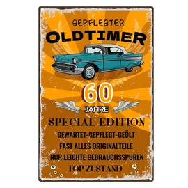 60 Schild Geburtstag, Geschenke für den 60 Geburtstag Mann, lustiges Schild 60 Geburtstag Deko für Garage, Werkstatt, Männerhöhle, Wohnzimmer, 30×20cm
