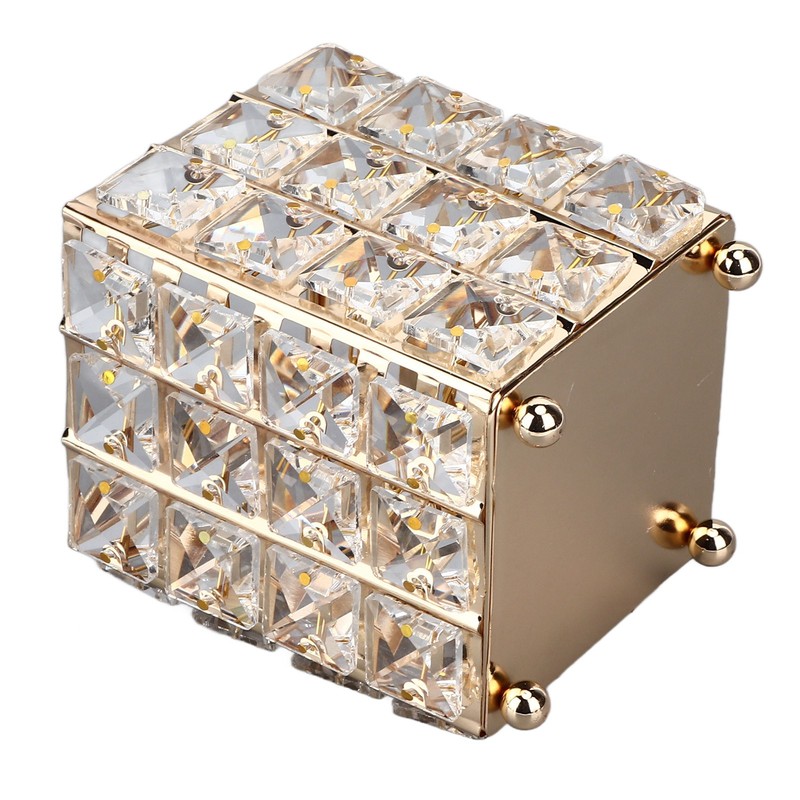 European Style Crystal Storage Box Crystal Jewelry Trinket Box Square