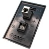 RiteAV 1 Gang Wall Plate (Black) 2 Port - Cat6