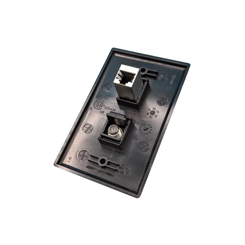 RiteAV 1 Gang Wall Plate (Black) 2 Port - Cat6