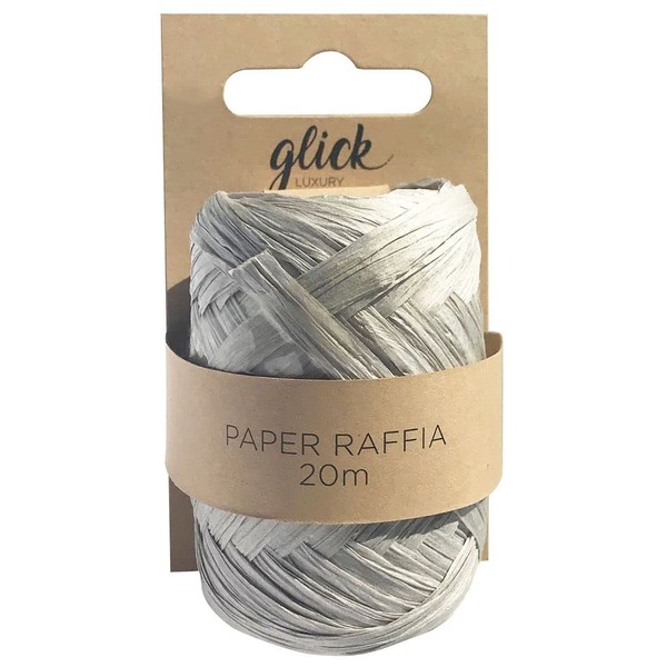 20M Grey Paper Raffia Ribbon, Grey Paper Raffia Ribbon for Gift Wrapping, Arts and Crafts Grey Paper Raffia Ribbon