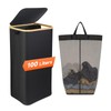 26 Gall/100L Foldable Laundry Hamper with Lid & Collapsible Basket