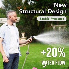 HOZEREEL Heavy Duty Retractable Garden Hose Reel, Any Length Lock, 10 Pattern Nozzle…