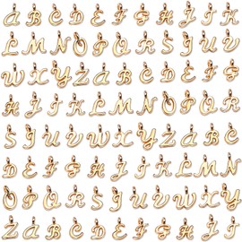 SANNIX 156Pcs/6 Sets Gold Letter Charms with 200Pcs Open Jump Rings for Jewelry Making, Alphabet A-Z Pendants for DIY Bracelet Necklace Craft Projects