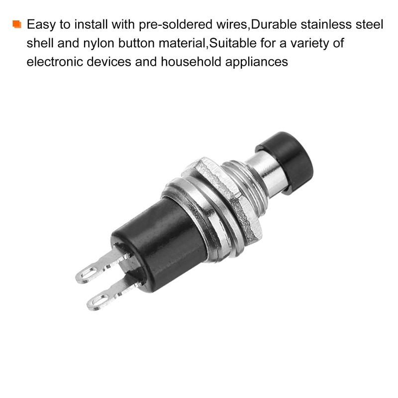 sourcing map 10 Pcs 1A 250V AC 7mm Mini Momentary