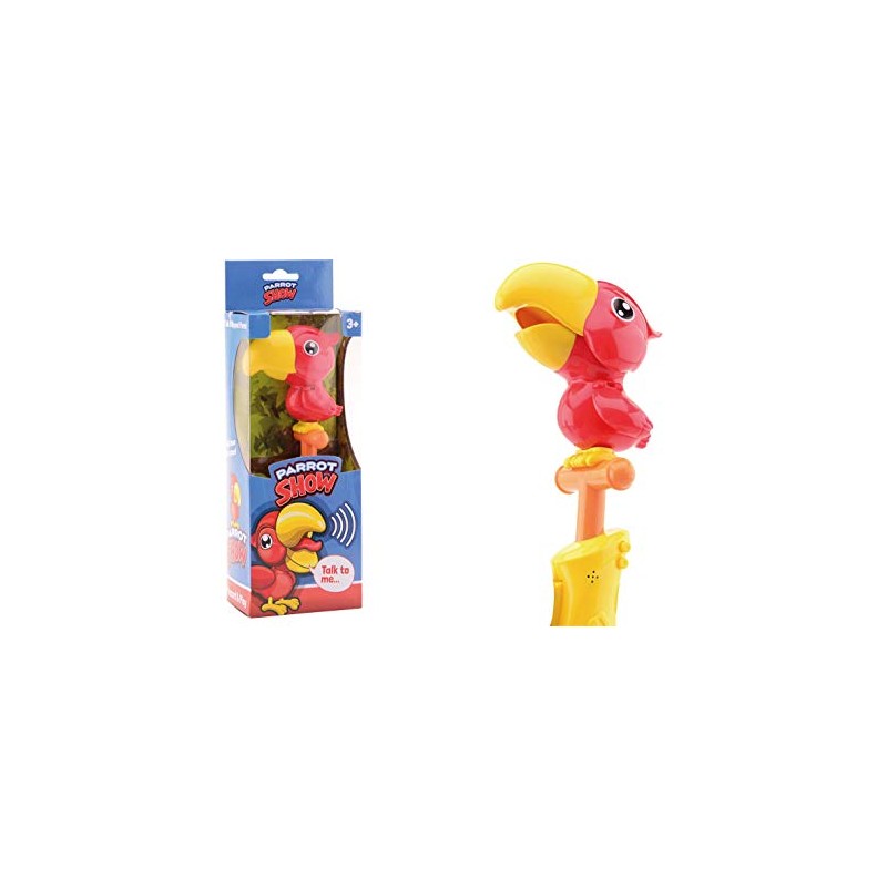 JohnToy Interactive Parrot 11 cm Red