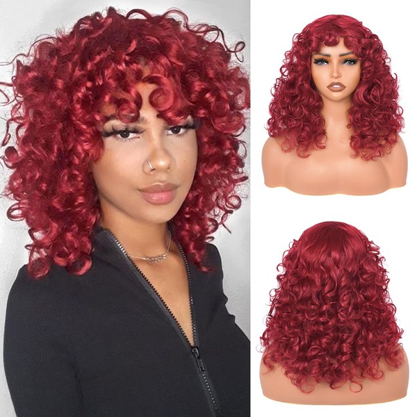 Looxey Curly Wig for Black Women Bouncy Fluffy Heat Resistant