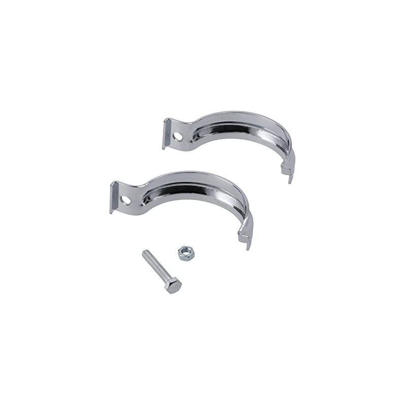Auspuffhalteschelle hinten, breit, 2-teilig, verchromt - für Simson S50, S51,