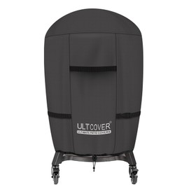 ULTCOVER Outdoor Waterproof Charcoal Kamado Joe Grill Cover for 22-24 inch Char-Griller Char-Broil and Other Round Smokers Size Up to 36” Dia x 45” H, Black
