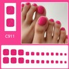 Pink Solid Color Press on Toenails Short Square False Toenails