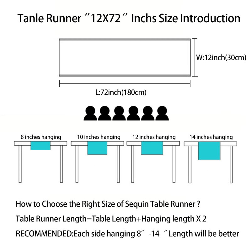 WISPET Lavender Sequin Table Runner 12 X 72 Inch Pack