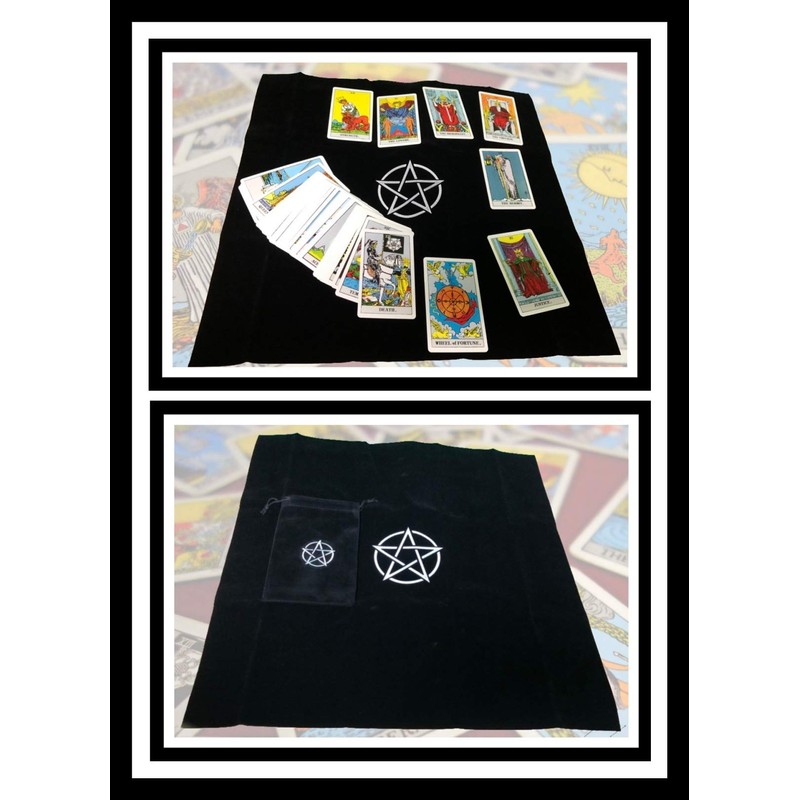 Kurop Pentagram Tarot Cloth 50cm x 50cm Pentagram Pouch Set