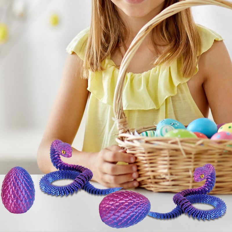 XehCaol 3D Printed Snake Movable Snake Fidget Toy 3D Snake