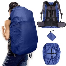 CKLHCFF Backpack Rain Cover (20-100L) Improved Waterproof Lightweight Portable Backpack Cover Backpack Cover for Hiking to Protect School Bags Outdoor, blue, M