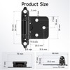 HOSOM 10 Pack 1/2 Inch Overlay Matte Black Cabinet Hinges,